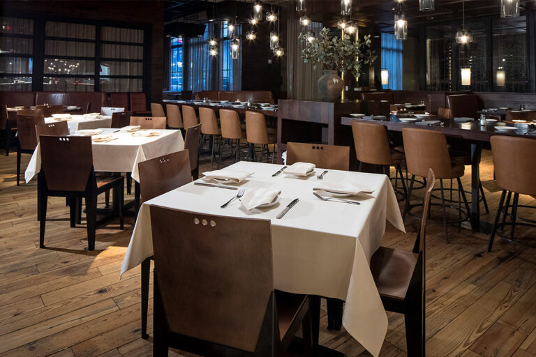 Tables with napkins and table linen